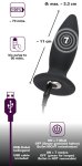 Nabíjecí vibrační anální kolík Black Velvets (malý)