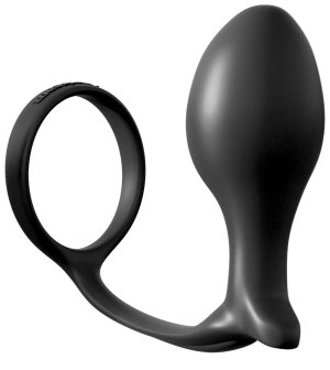 Anální kolík s kroužkem na penis Ass-Gasm Large Plug – Silikonové a gelové anální kolíky