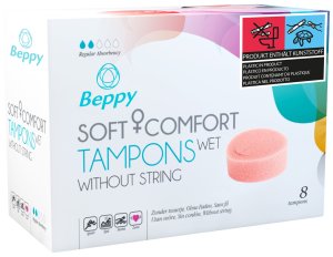 Menstruační tampony (houbičky): Menstruační houbičky Beppy WET - vlhčené, 8 ks