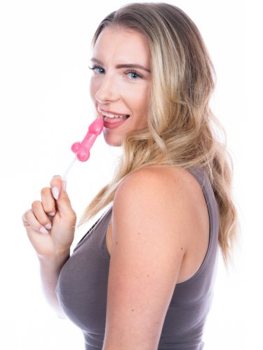 Jahodové lízátko ve tvaru penisu Succulent Willie