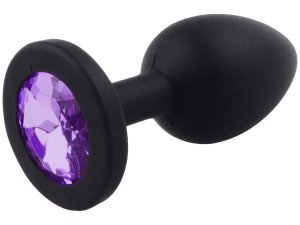 Silikonový anální kolík se šperkem, světle fialový – Anální kolíky se šperkem