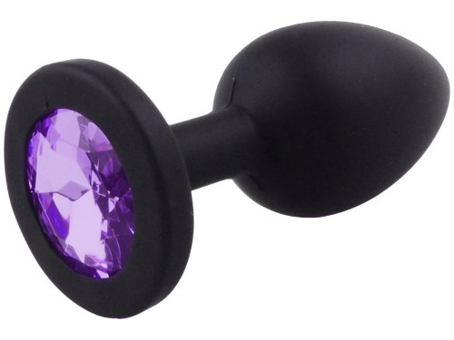 Silikonový anální kolík se šperkem, světle fialový