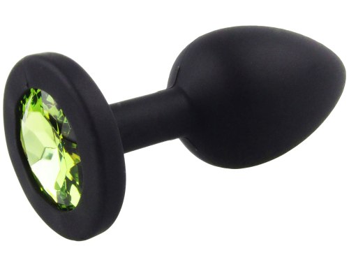 Silikonový anální kolík se šperkem, světle zelený
