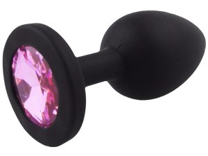 Silikonový anální kolík se šperkem, světle růžový – Anální kolíky se šperkem
