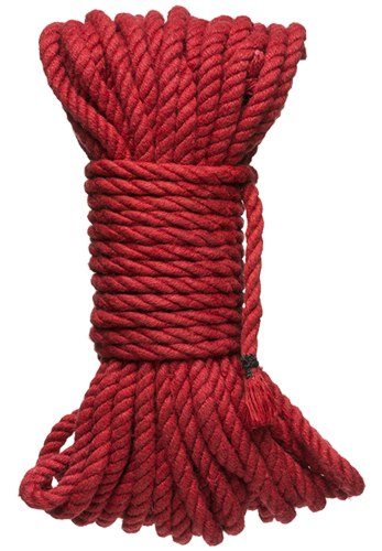 Konopné lano na bondage Hogtied Bind & Tie 50 ft, 15 m (červené)