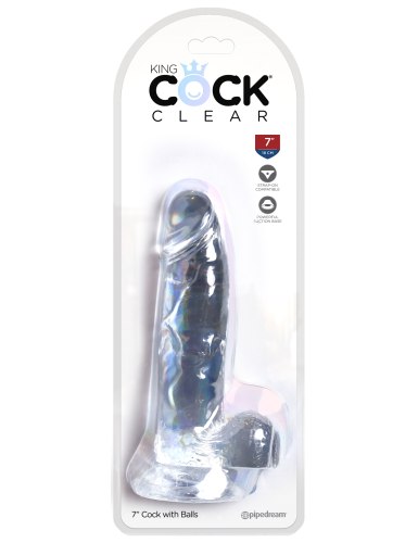 Dildo s varlaty a přísavkou King Cock Clear 7"