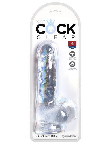 Dildo s varlaty a přísavkou King Cock Clear 6"