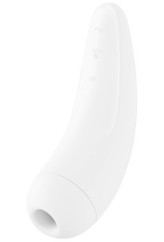 Nabíjecí stimulátor klitorisu Satisfyer Curvy 2+, bílý – ovládaný mobilem – Bezdotyková stimulace klitorisu