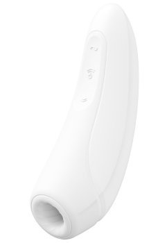 Nabíjecí stimulátor klitorisu Satisfyer Curvy 1+, bílý – ovládaný mobilem – Bezdotyková stimulace klitorisu