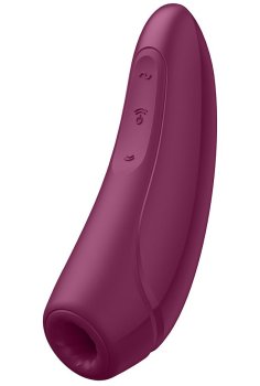 Nabíjecí stimulátor klitorisu Satisfyer Curvy 1+, vínový – ovládaný mobilem – Bezdotyková stimulace klitorisu
