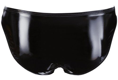 Lakované slipy s otvorem pro penis a varlata Black Level