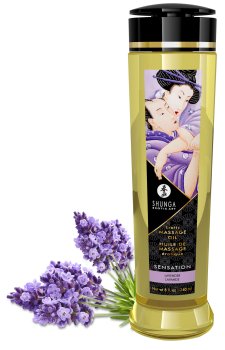 Masážní olej Shunga SENSATION Lavender – Masážní oleje