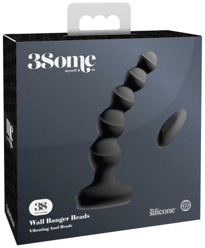 Vibrační anální kuličky s přísavkou a ovladačem 3Some Wall Banger Beads