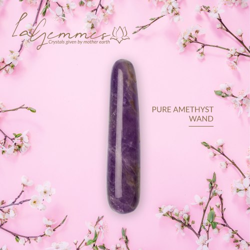 Oboustranné dildo z ametystu Pure Amethyst Wand