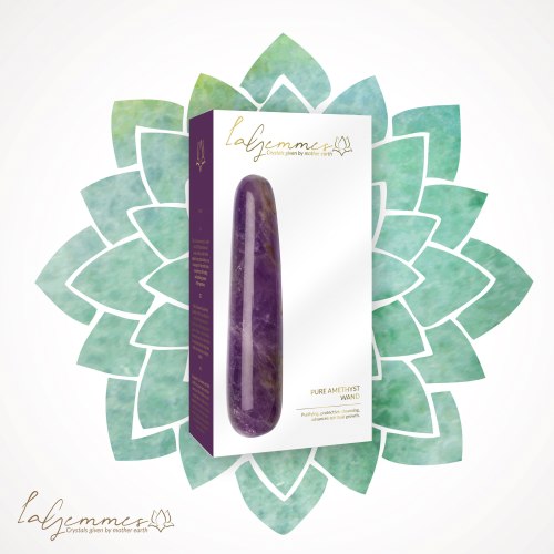Oboustranné dildo z ametystu Pure Amethyst Wand