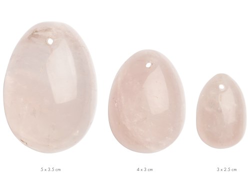 Sada yoni vajíček z růženínu Rose Quartz Egg (S, M a L)