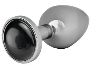 Kovový anální kolík s obsidiánem Black Obsidian Butt Plug – Anální kolíky se šperkem