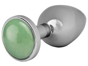 Kovový anální kolík s jadeitem Jade Butt Plug – Anální kolíky se šperkem