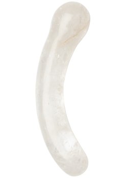 Oboustranné dildo z křišťálu Clear Quartz Curve – Dvojitá a oboustranná dilda