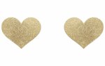 Třpytivé samolepky na bradavky Flash Heart, zlaté