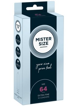 Kondomy MISTER SIZE 64 mm, 10 ks – XL a XXL kondomy pro velké penisy