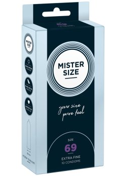 Kondomy MISTER SIZE 69 mm, 10 ks – XL a XXL kondomy pro velké penisy