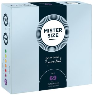 Kondomy MISTER SIZE 69 mm, 36 ks – XL a XXL kondomy pro velké penisy