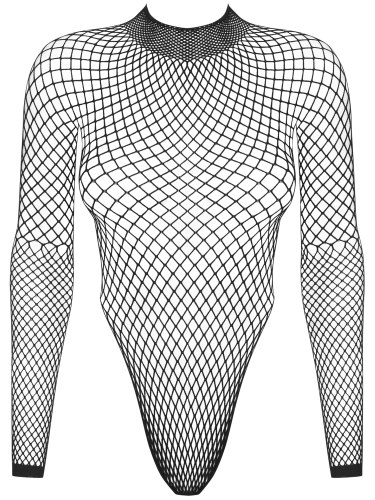 Síťované body s odhalenými zády Obsessive, černé