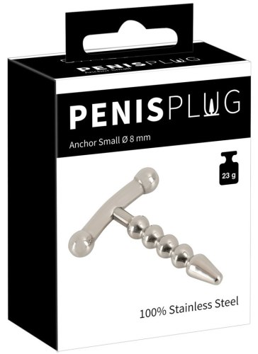 Kovový kolík do penisu ve tvaru kotvy Anchor Small (kuličkový), 8 mm