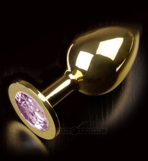 Kovový anální kolík se šperkem Dolce Piccante, růžový – Anální kolíky se šperkem