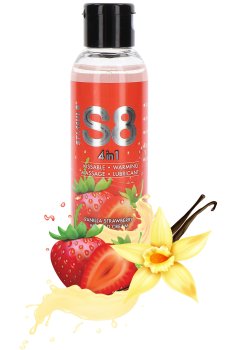 Lubrikační a masážní gel S8 4-in-1 Vanilla Strawberry Whipped Cream – Lubrikační gely s příchutí (na orální sex)