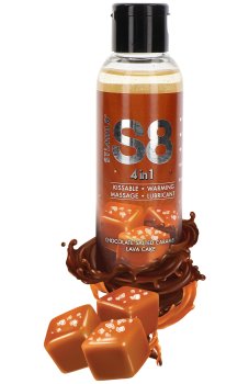 Lubrikační a masážní gel S8 4-in-1 Chocolate Salted Caramel Lava Cake – Lubrikační gely s příchutí (na orální sex)