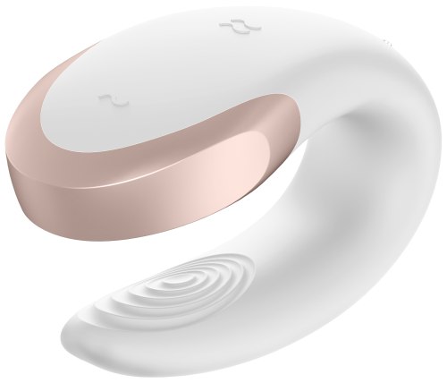 Párový vibrátor s dálkovým ovladačem Satisfyer Double Love White – ovládaný mobilem