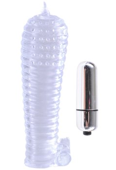 Vibrační návlek na penis Classix, transparentní – Prodlužovací návleky na penis