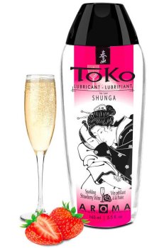 Ochucený lubrikační gel Toko Aroma Sparkling Strawberry Wine – Lubrikační gely s příchutí (na orální sex)