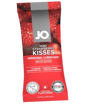Lubrikační gel System JO H2O Jahoda, 10 ml – Lubrikační gely s příchutí (na orální sex)