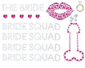 Samolepicí ozdoby na tělo Bride Squad – Řetízky na tělo