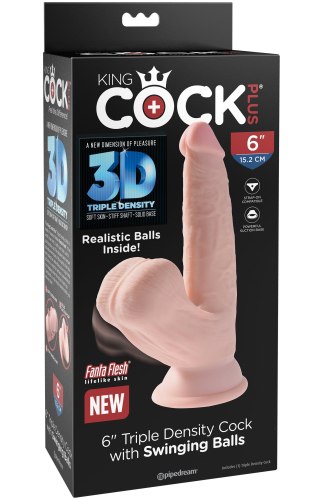 Realistické dildo s volnými varlaty Triple Density Cock 6"