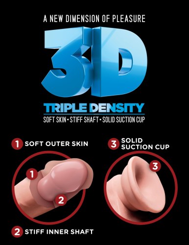 Realistické dildo s volnými varlaty Triple Density Cock 7"