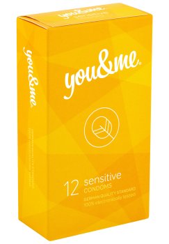 Ztenčené kondomy You & Me Sensitive, 12 ks – Ztenčené kondomy