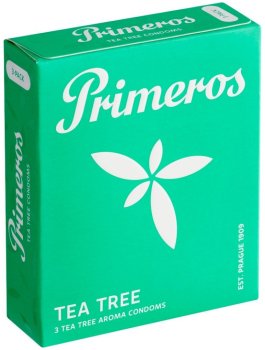 Kondomy Primeros TEA TREE – s vůní čajovníku australského, 3 ks – Kondomy s příchutí
