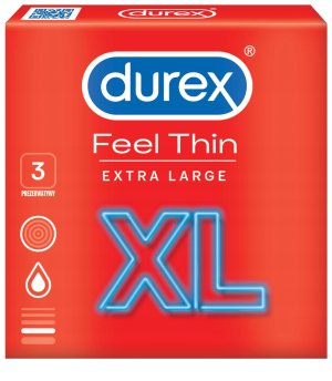 Kondomy Durex Feel Thin XL, 3 ks – XL a XXL kondomy pro velké penisy