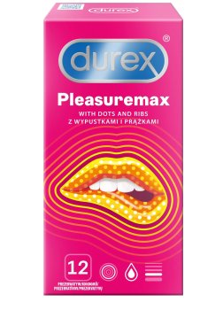 Kondomy Durex Pleasuremax, 12 ks – Vroubkované kondomy