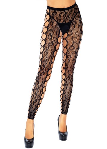 Punčochové kalhoty s leopardím vzorem a sexy otvory Leg Avenue