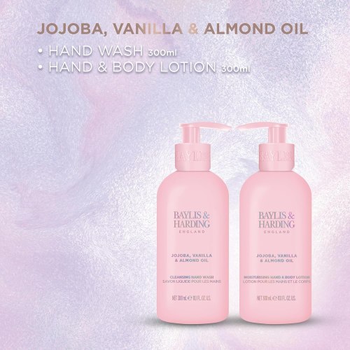 Tekuté mýdlo + mléko na ruce a tělo Baylis & Harding – jojoba, vanilka a mandle