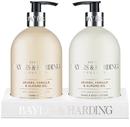 Tekuté mýdlo + mléko na ruce a tělo Baylis & Harding – jojoba, vanilka a mandle