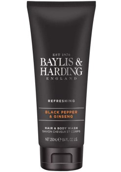 Pánský mycí gel na vlasy a tělo Baylis & Harding – černý pepř a ženšen – Sprchové gely