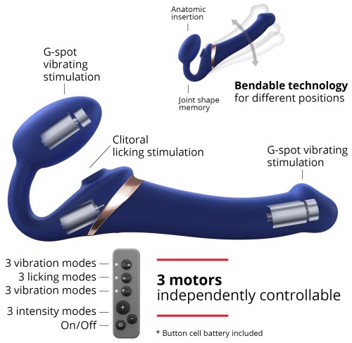 Tvarovatelný samodržící vibrační strapon s jazýčkem Strap-On-Me (velikost S)