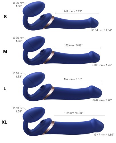 Tvarovatelný samodržící vibrační strapon s jazýčkem Strap-On-Me (velikost S)