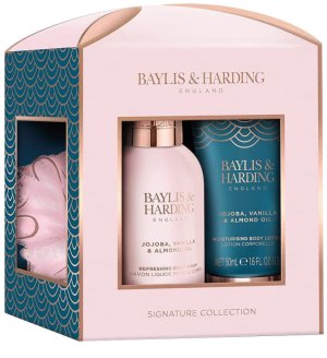 Sada pro péči o tělo Baylis & Harding – jojoba, vanilka a mandle, 3 ks – Kosmetické sady